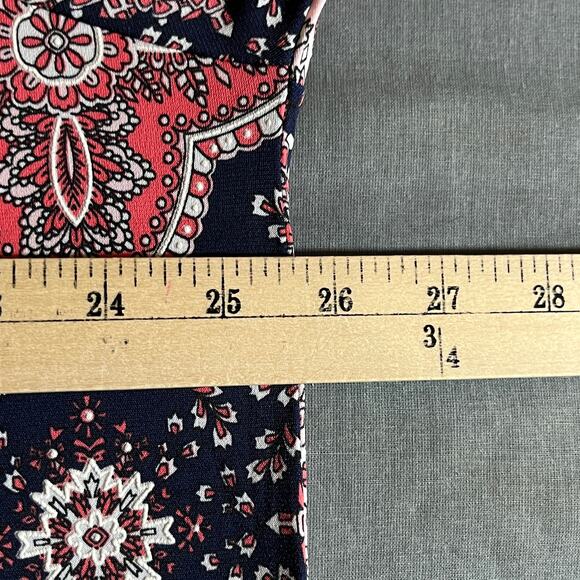 Adele & May Blouse Womens 3X Blue Red Floral Tunic 3/4 Sleeves Casual Boho - Picture 10 of 10